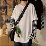 Gothic Cat T Shirt Streetwear Punk Tshirt Harajuku Summer Tops Spring Long Sleeve Couple Cool Ulzzang Loose Japan T-Shirt Male