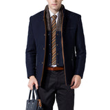 Foesce New Men Woolen Coat Winter Fleece Warm Jackets Thermal Slim Fit Fashion Trench Outerwear Male EU Size