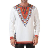 Foesce Odeneho Shirts Men's White Polished Cotton Tops With Dashiki. African Clothing Male Plus Size  Long T shirts