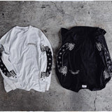 Foesce Paisley Barned Scroll Letter Printed High Street Men's And Women's Sports Long Sleeve T-Shirt
