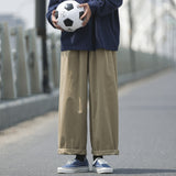 Cotton Casual Pants Men Fashion Oversized Wide Leg Pants Men Japanese Streetwear Hip Hop Loose Straight Pants Mens Trousers
