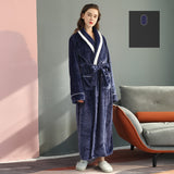 Plus Size Flannel Couple Robe Sleepwear New Autumn Winter Long Kimono Bathrobe Gown Nightwear Casual Coral Fleece Home Clothes