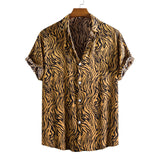 Men's Shirt Summer Men Short Sleeve Beach Hawaiian Shirts Harajuku Vintage Print Shirt Blouses Clothing Camisa Masculina