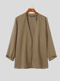 Stylish New Men Blazer Leisure Style Loose Buttons Male All-match Simple Collarless Long-sleeved Suits S-5XL Tops