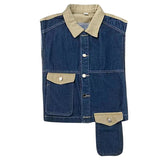 Men's Coat Denim Sleeveless Vest Male Tank Tops Cropped Top Men Patchwork Casual Outerwear Korean Streetwear Hip Hop