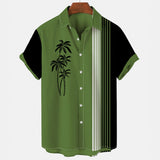 Men's Hawaiian Shirt Lapel Fashion Short-sleeved Loose Breathable Top Summer Coconut Retro Shirt For Men 3d Casual Beach Shirts