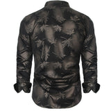 Foesce New Social Long Sleeve Maple Leaf Designer Shirts Men Slim Fit Vintage Fashions Men's Shirt Man Dress Jersey Clothing