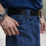 Mens Pants Cargo Pants Men Vintage Stripe Denim Trousers Straight Leg