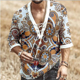 Mens Vintage  T-shirt Summer Top Casual Blouses Shirts Half Sleeve Cotton Linen Shirts Men Loose Baggy Shirt Silk Chemise Homme
