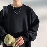 American High Street Small Pattern Design Thin Sweatshirt Men's Loose Casual Bottoming Shirt Y2k Clothes Harajuku Streetwear