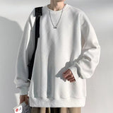 American High Street Small Pattern Design Thin Sweatshirt Men's Loose Casual Bottoming Shirt Y2k Clothes Harajuku Streetwear