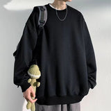American High Street Small Pattern Design Thin Sweatshirt Men's Loose Casual Bottoming Shirt Y2k Clothes Harajuku Streetwear