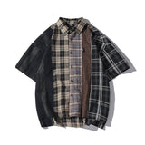 Foesce New Men's Stripe Spliced Shirts Harajuku Neutral Short Sleeved Woman Fashion Casual Personalized Hip Hop Long sleeve Shirt Coat