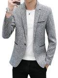 Foesce New Fashion Casual Men Blazer Cotton Slim Korea Style Suit Blazer Masculino Male Suits Jacket Blazers Men Clothing Plus Size 4XL