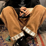 Men's High Quality Pant Autumn Spring Corduroy Pants Business Loose Stretch Straight Leg Fit Corduroy Husband Trouser Male