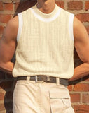 Fashion Men Tank Tops Patchwork O-neck Sleeveless Fitness Streetwear Casual Vests Summer Leisure Men Clothing 5XL 7
