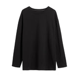 Foesce  Pure Cotton Men's Long Sleeve T-shirts Multicolor Casual Tops Large Size Unisex Luxury Tees Bottoming Shirt