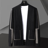 Top Grade New Autum Winter Brand Fashion Knitted Men Cardigan Sweater Black Korean Casual Coats Jacket Mens Clothing S-5XL