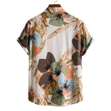 Hot Sale  Summer New Men's Fashion Trend Printed Short Sleeve Shirt Casual Lapel Single Breasted Camisas Para Hombre