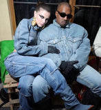 Kanye Denim Jacket Double Layer Thickened Retro Casual Warm Cotton Jacket For Men And Women