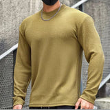 Men Fashion body-building Long Sleeve T-shirts O-Neck Solid Casual Spring Autumn Tees Men Shirt Loose Tops Streetwear Tee shirt