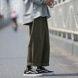Cotton Casual Pants Men Fashion Oversized Wide Leg Pants Men Japanese Streetwear Hip Hop Loose Straight Pants Mens Trousers