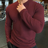 Men Fashion body-building Long Sleeve T-shirts O-Neck Solid Casual Spring Autumn Tees Men Shirt Loose Tops Streetwear Tee shirt