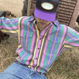 Streetwear Men's Vintage Striped Shirts Spring Casual Long Sleeve Buttoned Lapel Tops Cardigan Leisure Mens Clothes Shirt