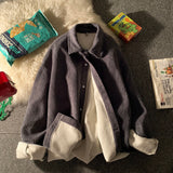 Foesce Solid Color Thicken Men Shirts Harajuku Casual Waffle Long Sleeve Male Blouses Turn-down Collar Autumn Winter Shirts