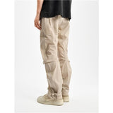 Foesce Outdoor New Apricot Zipper Waterproof Trousers Men Loose Straight Overalls Simple Mechanical Wind Pants Latex Pants Men Clothing
