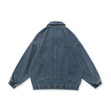 Men Vintage Washed Loose Casual Denim Jacket Women Cityboy Japan Harajuku Streetwear Fashion Jeans Coat Unisex Outerwear
