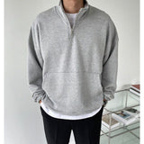 Y2k Clothes Autumn Lapel Man Sweatshirts Oversize High Street Solid Color Long Sleeve Casual Loose Harajuku Pullover Tracksuits