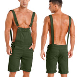 Vintage Men Rompers Overalls Loose large Casual Straight Shorts  Summer Fashion Sexy Workwear Jumpsuit Mens Trousers