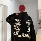 Foesce NoEstaMal High Street Letter Graphic Men's Hooded Sweatshirts Fashion Casual Oversize Hoodies Oversized Men's Pullovers Unisex