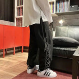 Foesce Pants Men Couple Unisex Hip Hop Summer Ins Thin Joggers All-Match Korean Style High Street Casual Side Stripe Mujer Pantalones