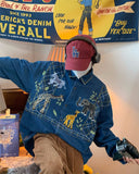 Giraffe Embroidered Zoo Denim Shirt Men Autumn New Vintage Style Casual Long Sleeve Casual Shirt Women Top Punk Style