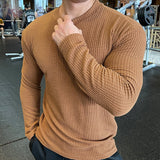 Men Fashion body-building Long Sleeve T-shirts O-Neck Solid Casual Spring Autumn Tees Men Shirt Loose Tops Streetwear Tee shirt