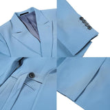 Foesce Men Spring High Quality Business Suit Jackets/Male Sky Blue White Young Handsome Casual Suit Coat Fashion Blazers