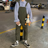 Foesce Pants Men Students Couple Casual Solid Simple Overalls All-match Breathable Minimalist BF Streetwear Loose Vintage Male Leisure