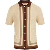Summer Men's Luxury Clothing Knit Short Sleeve Polo Shirt Casual Streetwear Lapel Button Down Cardigan Breathable Tops