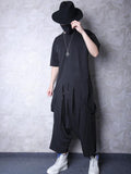 Black Darkwear Harajuku Alternative Irregular Clothing for Men Short Sleeve T-shirt Summer Japanese Streetwear Hip Hop