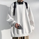 American High Street Small Pattern Design Thin Sweatshirt Men's Loose Casual Bottoming Shirt Y2k Clothes Harajuku Streetwear