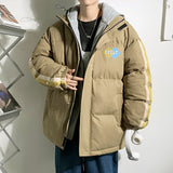 Winter Jacket Men Parkas Fake Two Pieces Thicken Warm Coat Mens Solid Color Parka Jackets  Coat Women Fashion New Streetwear