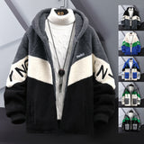 Winter Warm Coats for Men Leisure Lamb Wool Outerwear Zipper Padded Jacket Chic Trendy Thick Fur Plush Warm Men's Clothing