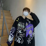 Cute Cartoon Hoodie Streetwear Boy Japanese Hip Hop Sweatshirt Men Fashion Tops Casual Funny Spring Autumn Harajuku Clothes Male
