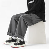 Foesce -New American Style Cotton Loose Multi-pocket Cargo Pants Men's Straight Casual Trousers Japanese High Street Pant for Men