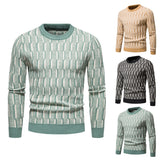 High Quality New Men's Knitted Sweater Casual Slim Round Neck Pullover Winter Youth Casual   Knit Sweater