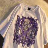 Summer Goth Oversized T-shirt Punk Men T Shirt Aesthetic Loose Dark Grunge Streetwear Gothic Top T-shirts Harajuku Clothes