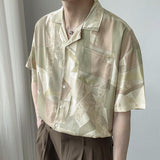Foesce Vintage Chic Geometry Graphic Button Up Shirt Woman Top Women Shirts Summer Streetwear Casual Short Sleeve Tops  Kawaii Japanese