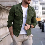 Foesce New Mens Denim Jacket Slim Fit Fashion Jeans Jackets Pocket Jacket Coat Men Handsome Spring Autumn Classic Black White Coat